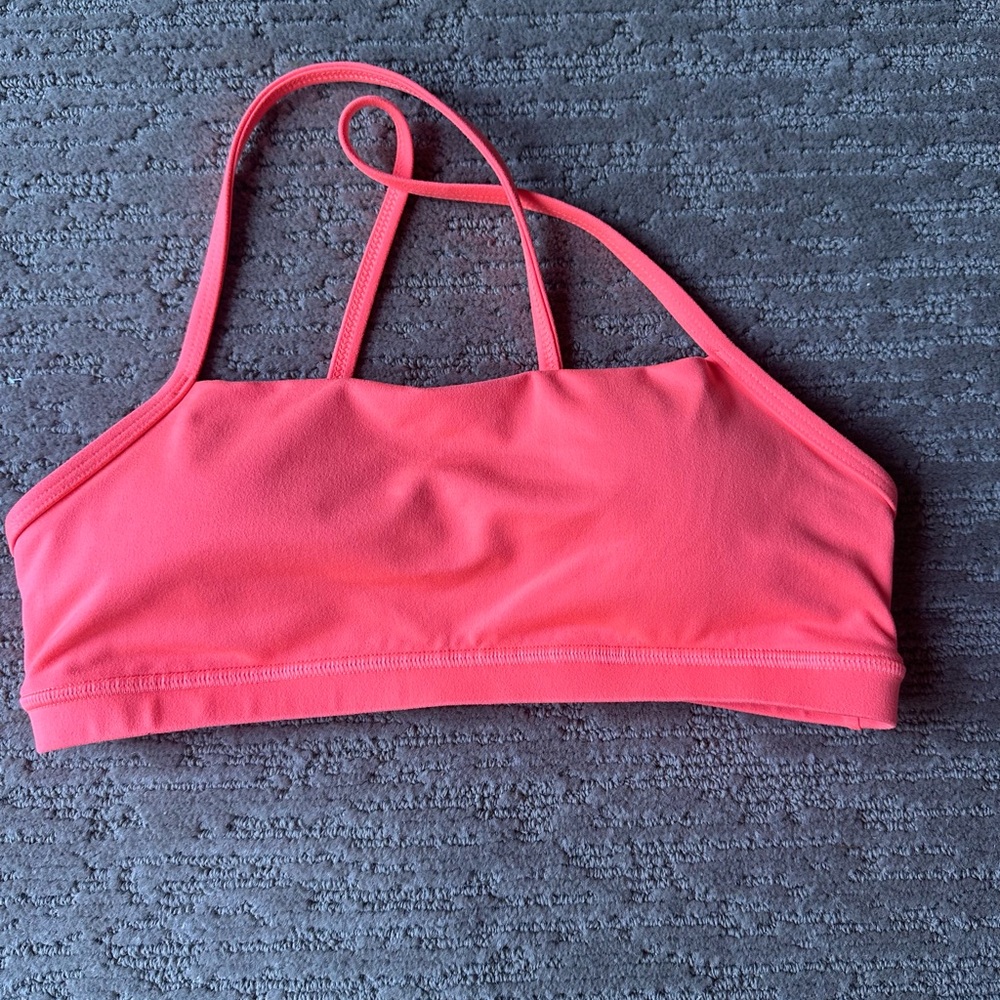 Fleo Pink and Orange Asymmetrical Sports Bra